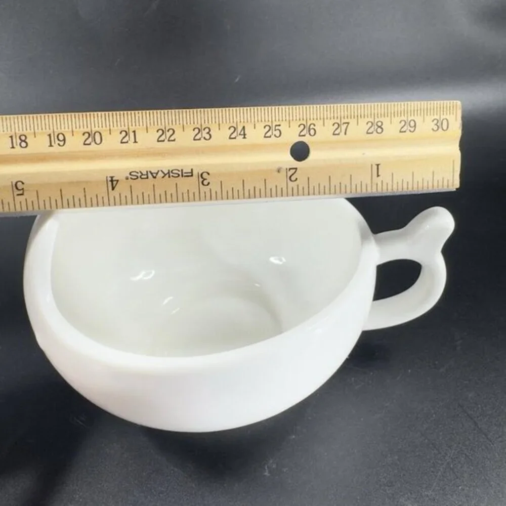 Dowan Shark Shaped White Ceramic Dish Bowl‎ Mug Set of 2 Whimsical Mugs Cups